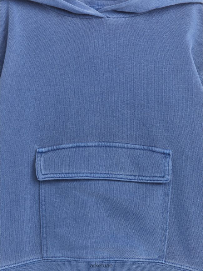 ملابس عبد اللطيف ARKET أطفال هوديي بجيب أمامي غسلها باللون الأزرق BXB8481432
