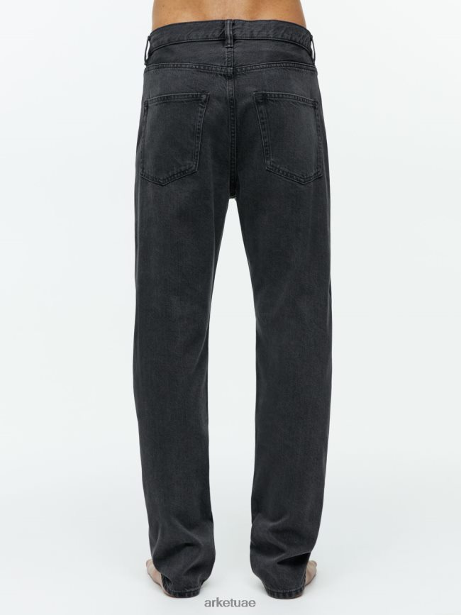 ملابس عبد اللطيف ARKET رجال الساحل جينز مدبب مريح مغسول باللون الأسود BXB8481099