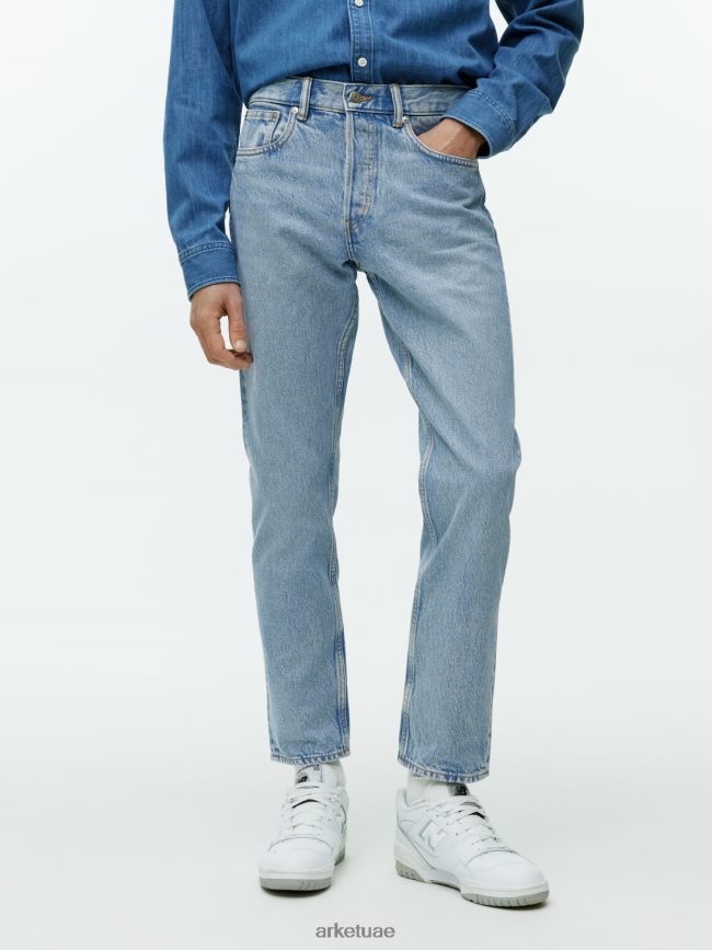 ملابس عبد اللطيف ARKET رجال بارك اقتصاص الجينز المستقيم العادي أزرق فاتح BXB8481107