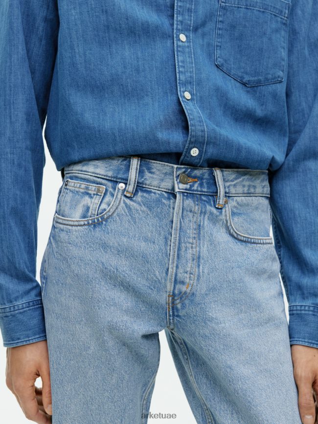 ملابس عبد اللطيف ARKET رجال بارك اقتصاص الجينز المستقيم العادي أزرق فاتح BXB8481107