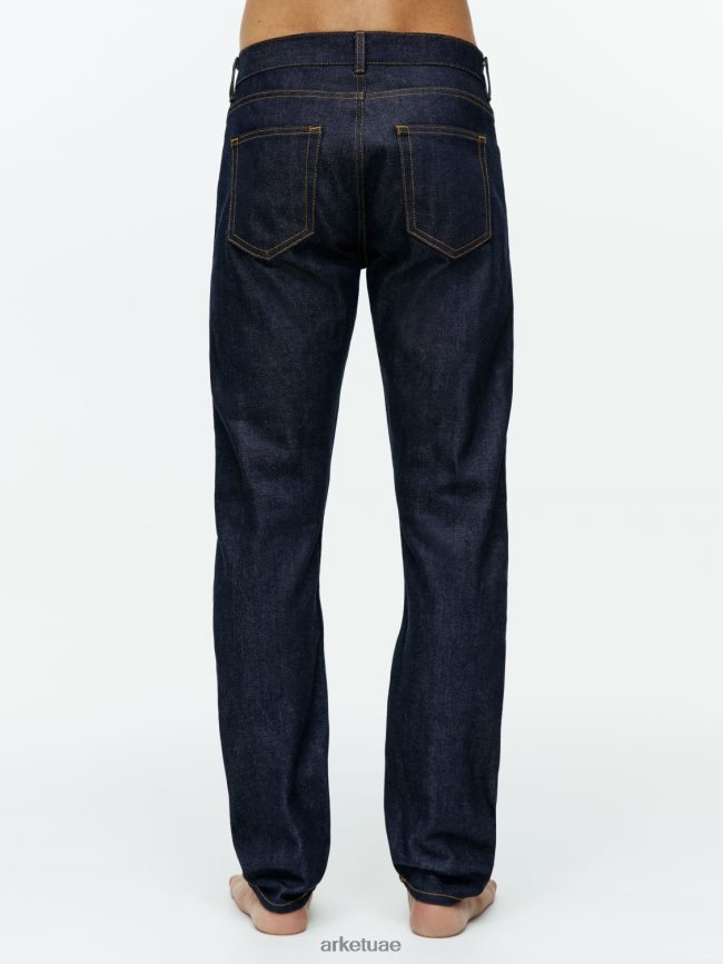 ملابس عبد اللطيف ARKET رجال بارك جينز مستقيم مستقيم مشطف باللون الأزرق المتوسط BXB8481104