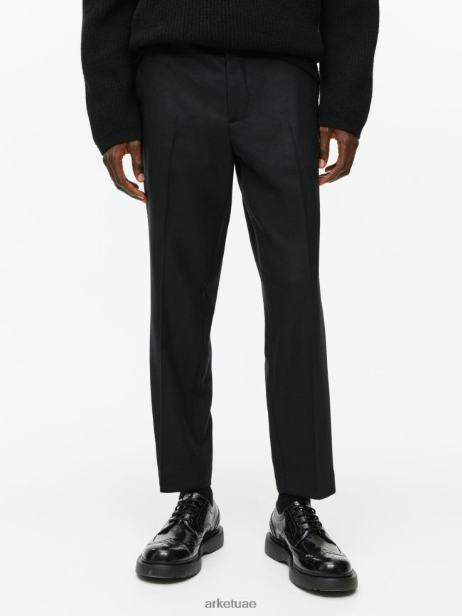 ملابس عبد اللطيف ARKET رجال بنطال صوف مدبب قصير أسود BXB8481087