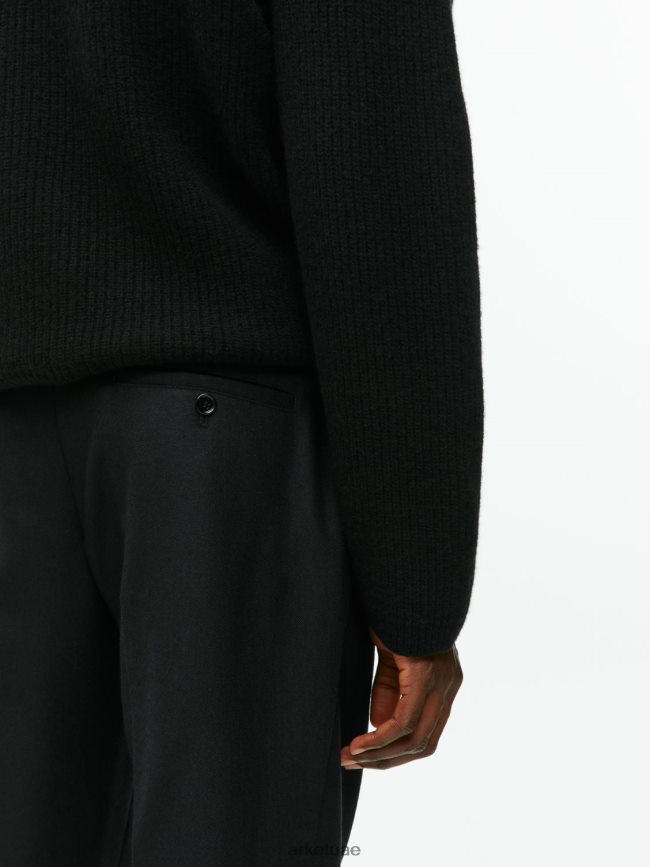 ملابس عبد اللطيف ARKET رجال بنطال صوف مدبب قصير أسود BXB8481087