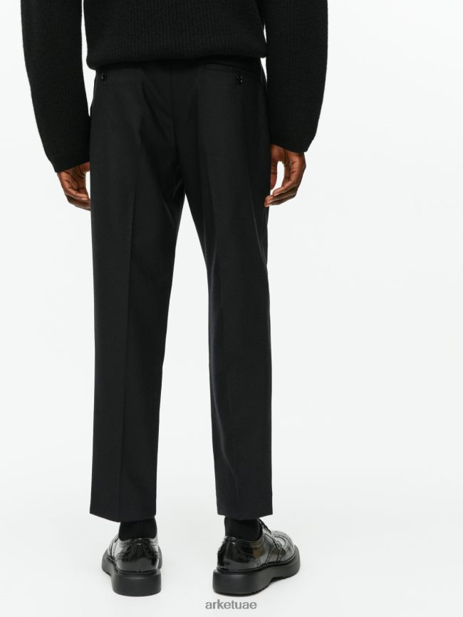 ملابس عبد اللطيف ARKET رجال بنطال صوف مدبب قصير أسود BXB8481087