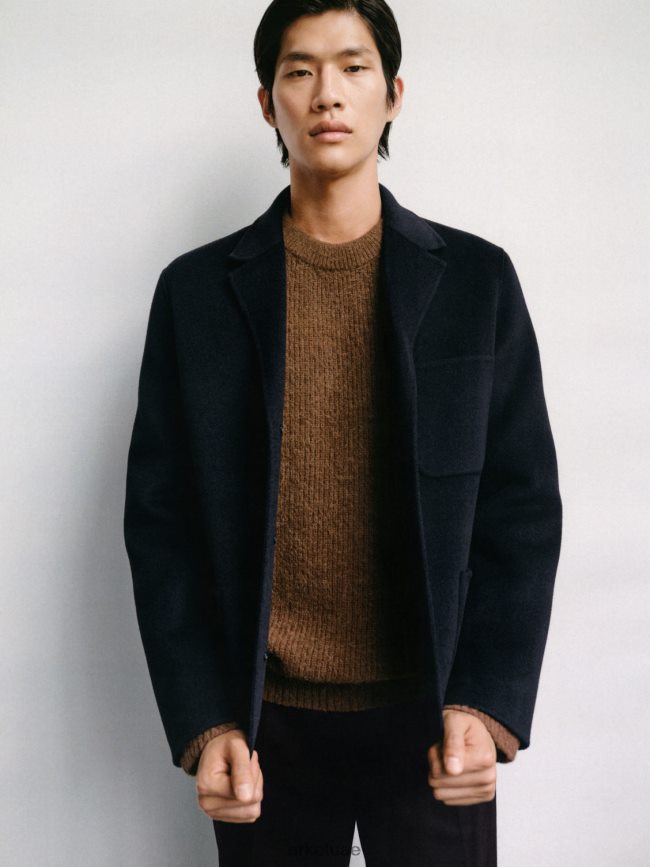 ملابس عبد اللطيف ARKET رجال بنطال صوف مدبب قصير أسود BXB8481087