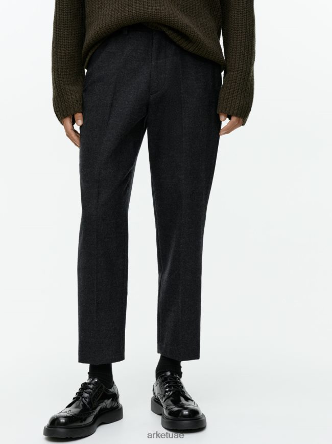 ملابس عبد اللطيف ARKET رجال بنطال صوف مدبب قصير مزيج الرمادي BXB8481083