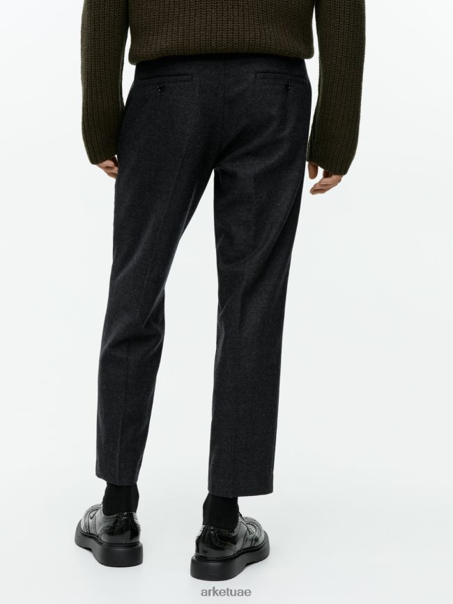 ملابس عبد اللطيف ARKET رجال بنطال صوف مدبب قصير مزيج الرمادي BXB8481083