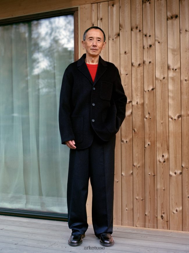 ملابس عبد اللطيف ARKET رجال بنطال صوف واسع أزرق غامق BXB8481084