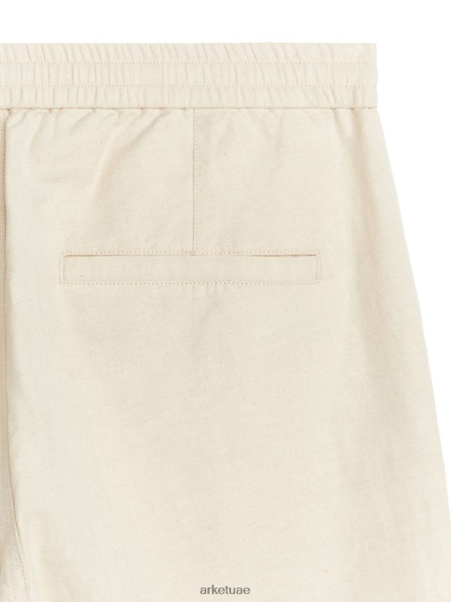 ملابس عبد اللطيف ARKET رجال بنطلون برباط من الكتان البيج الفاتح BXB8481054