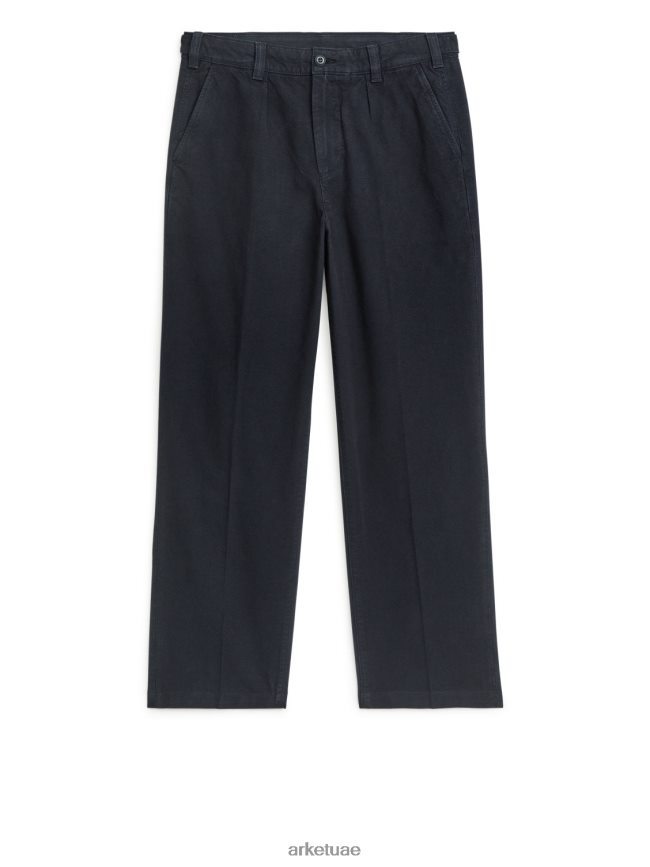 ملابس عبد اللطيف ARKET رجال بنطلون قماش قطني أزرق غامق BXB8481065