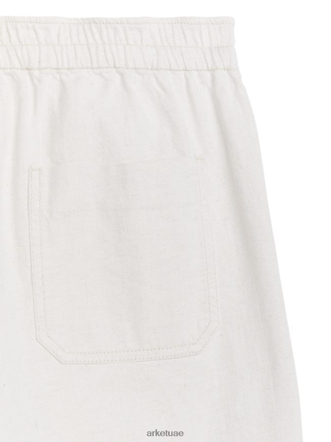 ملابس عبد اللطيف ARKET رجال بنطلون من الكتان القطني المريح قبالة الأبيض BXB8481059