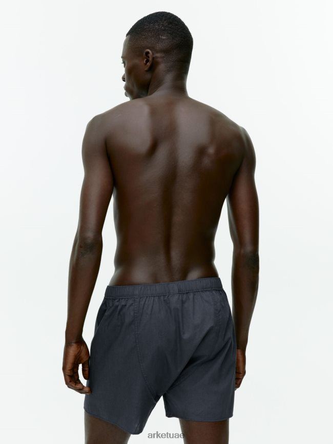 ملابس عبد اللطيف ARKET رجال بوكسر من القطن المنسوج، طقم من 2 أزرق غامق/مخطط BXB8481232
