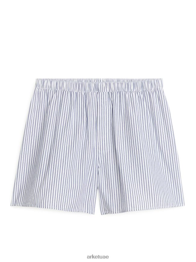 ملابس عبد اللطيف ARKET رجال بوكسر من القطن المنسوج، طقم من 2 أزرق غامق/مخطط BXB8481232