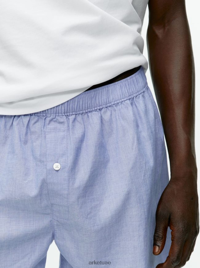 ملابس عبد اللطيف ARKET رجال بوكسر من القطن المنسوج، طقم من 2 مخطط أزرق BXB8481228