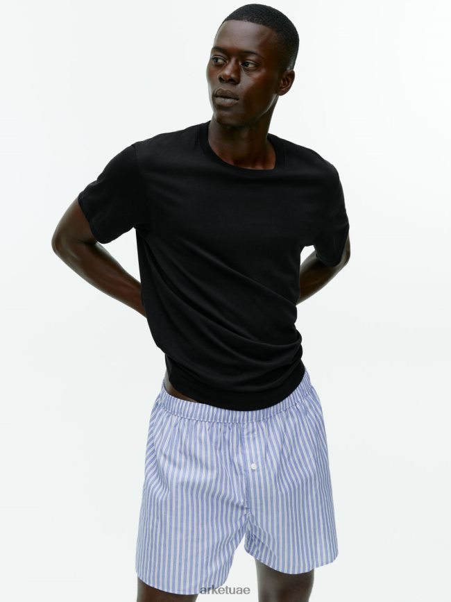 ملابس عبد اللطيف ARKET رجال بوكسر من القطن المنسوج، طقم من 2 مخطط أزرق BXB8481228