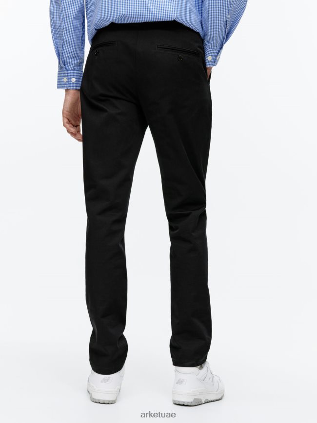 ملابس عبد اللطيف ARKET رجال تشينو قطن رفيع أسود BXB8481070
