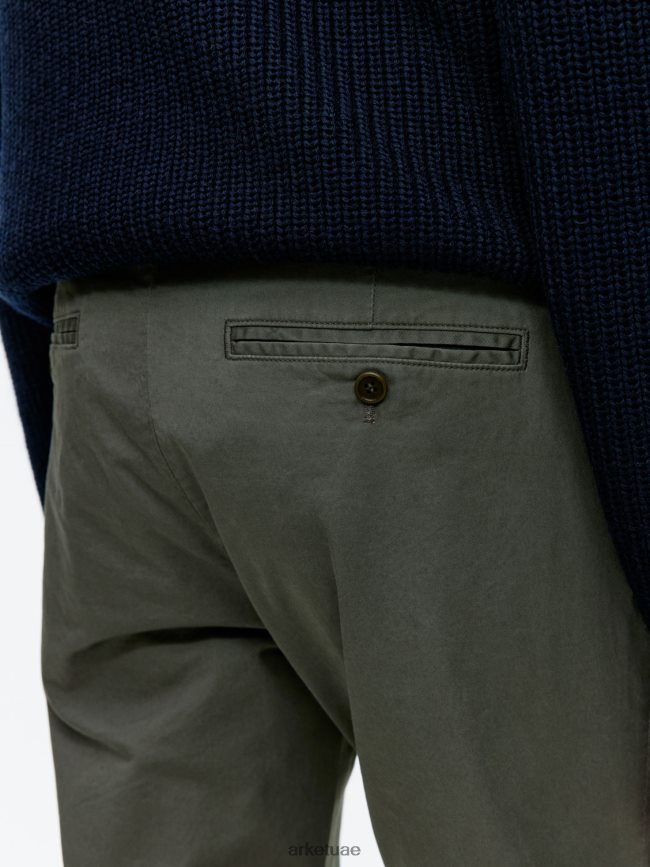 ملابس عبد اللطيف ARKET رجال تشينو مطاطي رفيع الكاكي الأخضر BXB8481071