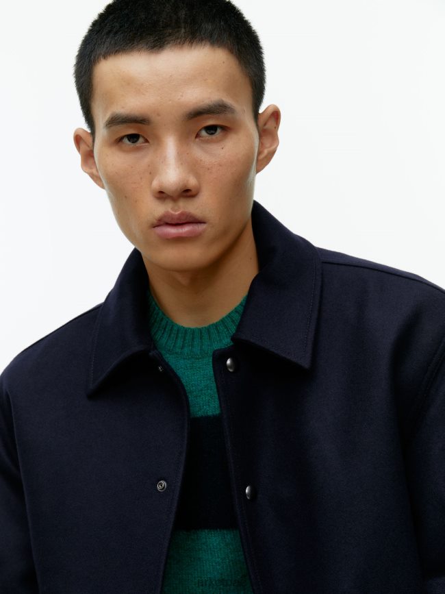 ملابس عبد اللطيف ARKET رجال سترة اسكواش من الصوف أزرق غامق BXB8481167