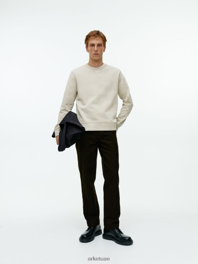 ملابس عبد اللطيف ARKET رجال سترة تيري الفرنسية اللون البيج BXB848916