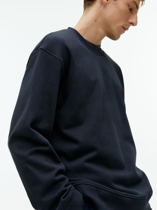 ملابس عبد اللطيف ARKET رجال سترة تيري مريحة أزرق غامق BXB848920