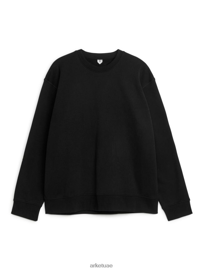 ملابس عبد اللطيف ARKET رجال سترة تيري مريحة أسود BXB848919