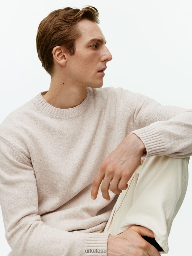 ملابس عبد اللطيف ARKET رجال سترة من الحرير والكتان البيج الفاتح BXB8481177