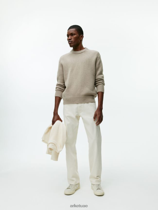 ملابس عبد اللطيف ARKET رجال سترة من الصوف الثقيل المتماسك مزيج البيج BXB8481191