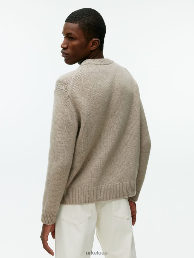 ملابس عبد اللطيف ARKET رجال سترة من الصوف الثقيل المتماسك مزيج البيج BXB8481191