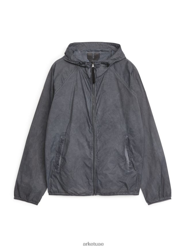 ملابس عبد اللطيف ARKET رجال سترة واقية من الرياح مصبوغة بالملابس النشطة الرمادي الداكن BXB8481156