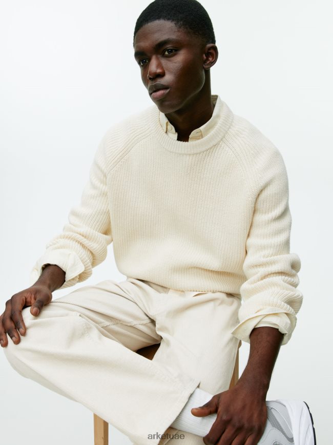 ملابس عبد اللطيف ARKET رجال سروال قصير فضفاض أبيض مصفر BXB8481068