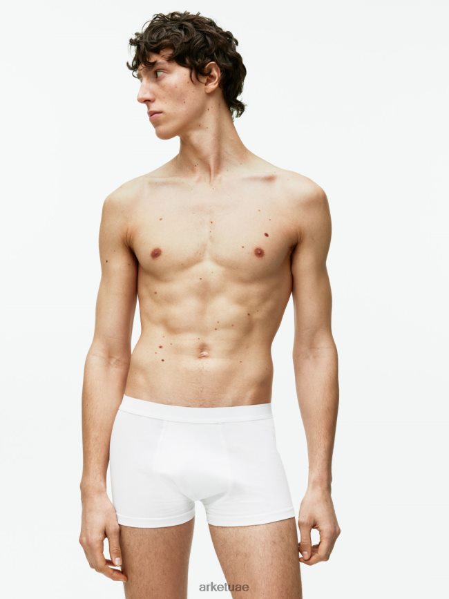 ملابس عبد اللطيف ARKET رجال سروال قطن بيما، مجموعة من 3 أبيض BXB8481222