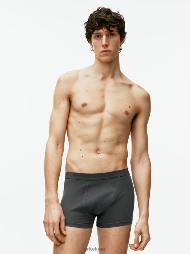 ملابس عبد اللطيف ARKET رجال سروال قطن بيما، مجموعة من 3 الرمادي الداكن BXB8481231