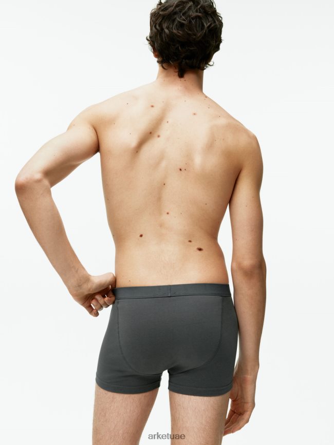 ملابس عبد اللطيف ARKET رجال سروال قطن بيما، مجموعة من 3 الرمادي الداكن BXB8481231