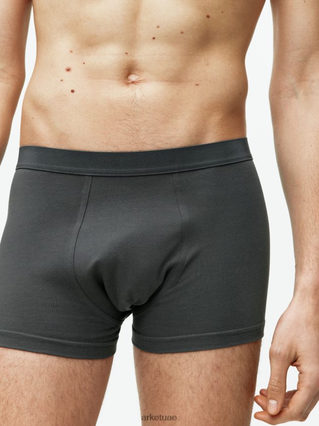 ملابس عبد اللطيف ARKET رجال سروال قطن بيما، مجموعة من 3 الرمادي الداكن BXB8481231