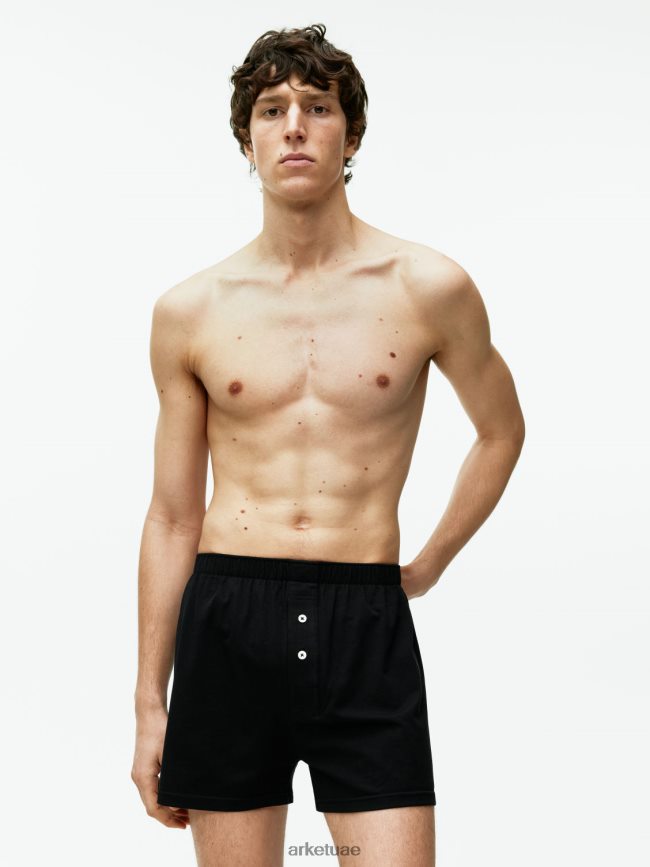 ملابس عبد اللطيف ARKET رجال طقم بوكسر من قطن بيما، قطعتين أسود BXB8481234