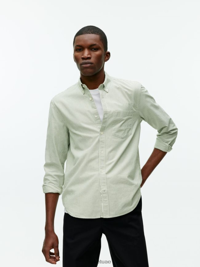 ملابس عبد اللطيف ARKET رجال قميص أكسفورد أخضر/مخطط BXB848972