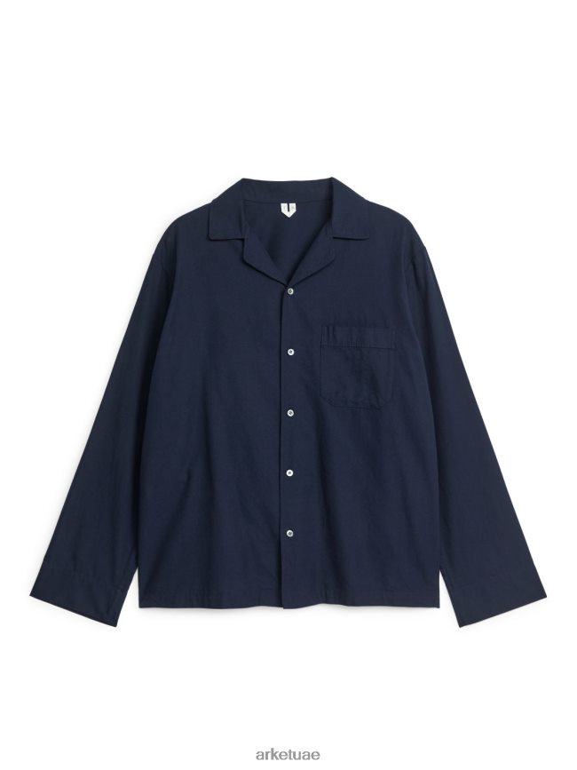 ملابس عبد اللطيف ARKET رجال قميص بيجامة الفانيلا أزرق غامق BXB8481250