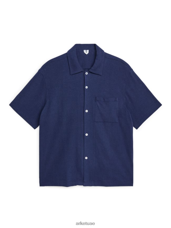 ملابس عبد اللطيف ARKET رجال قميص جيرسي بوكل أزرق غامق BXB848954