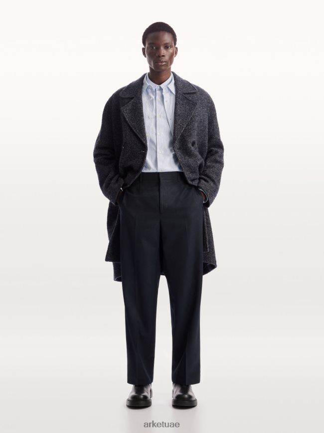 ملابس عبد اللطيف ARKET رجال قميص فستان البوبلين أزرق/شريط BXB848958