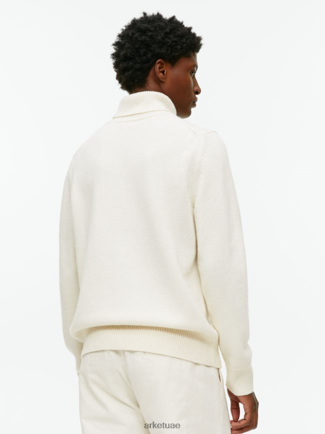 ملابس عبد اللطيف ARKET رجال كنزة ميرينو برقبة مطوية قبالة الأبيض BXB8481192
