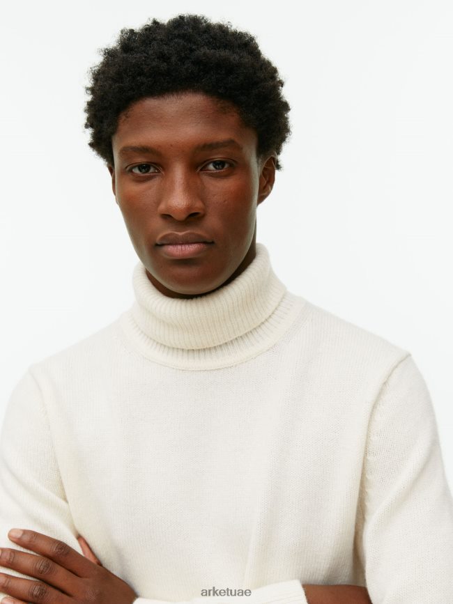 ملابس عبد اللطيف ARKET رجال كنزة ميرينو برقبة مطوية قبالة الأبيض BXB8481192
