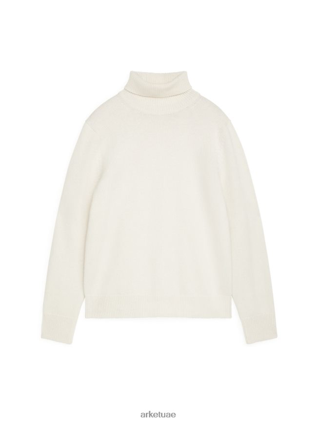 ملابس عبد اللطيف ARKET رجال كنزة ميرينو برقبة مطوية قبالة الأبيض BXB8481192