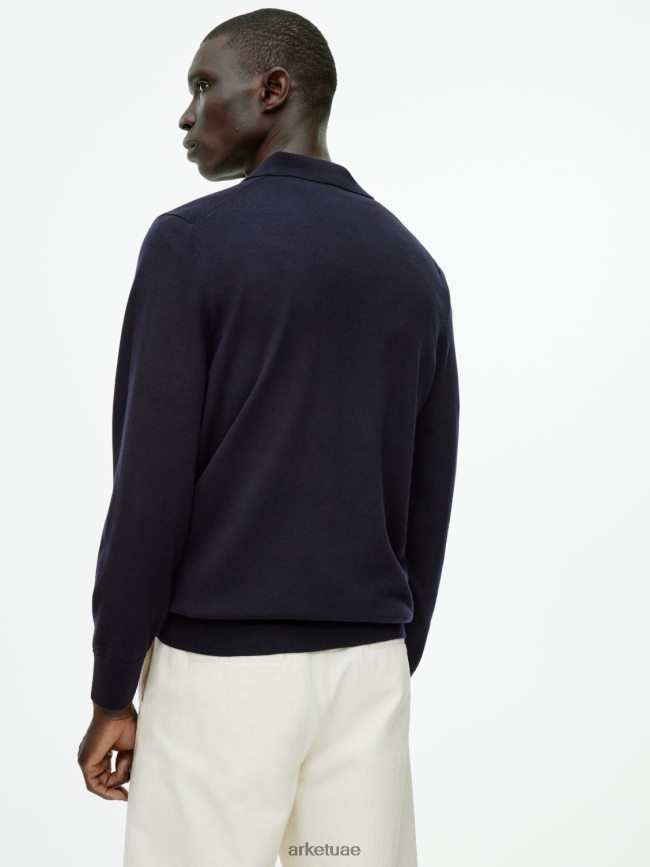 ملابس عبد اللطيف ARKET رجال ميرينو بولو البلوز أزرق غامق BXB8481051