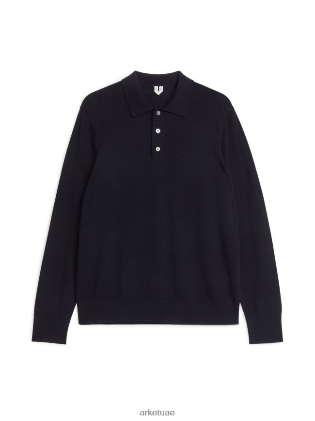 ملابس عبد اللطيف ARKET رجال ميرينو بولو البلوز أزرق غامق BXB8481051