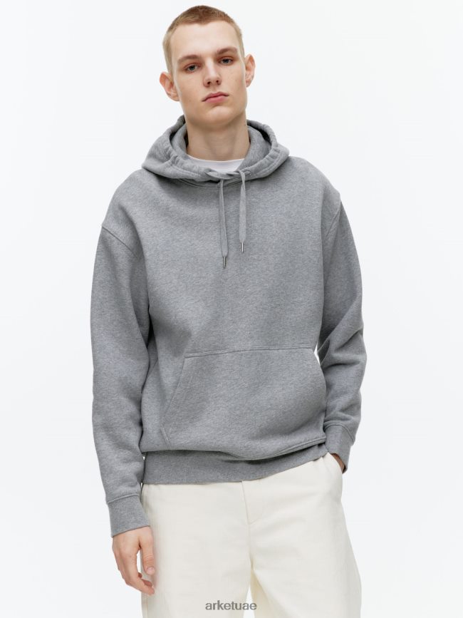 ملابس عبد اللطيف ARKET رجال هوديي تيري مريح مزيج الرمادي BXB848921