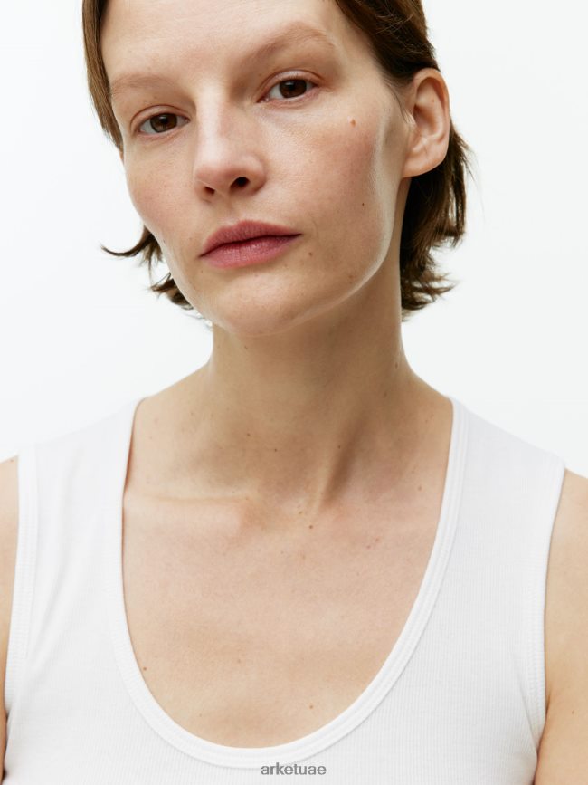 ملابس عبد اللطيف ARKET نحيف أعلى خزان الضلع أبيض BXB848363