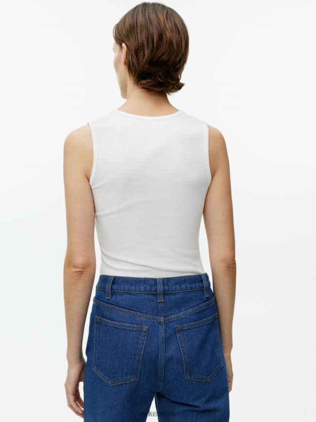 ملابس عبد اللطيف ARKET نحيف أعلى خزان الضلع أبيض BXB848363