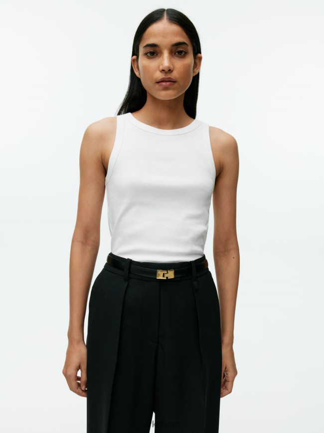 ملابس عبد اللطيف ARKET نحيف أعلى خزان الضلع أبيض BXB848383