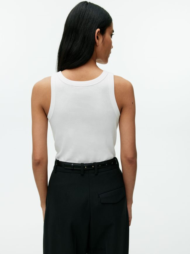 ملابس عبد اللطيف ARKET نحيف أعلى خزان الضلع أبيض BXB848383