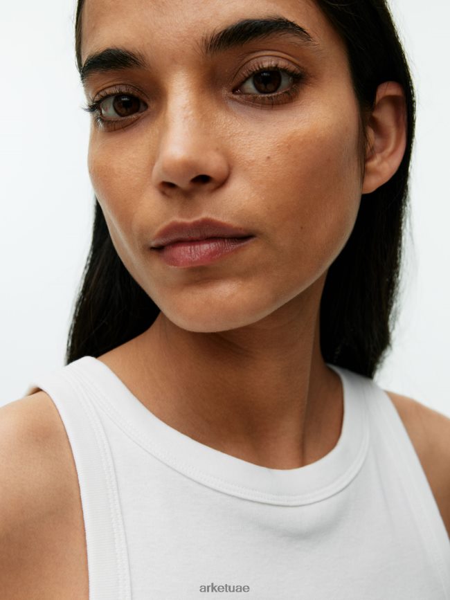 ملابس عبد اللطيف ARKET نحيف أعلى خزان الضلع أبيض BXB848383